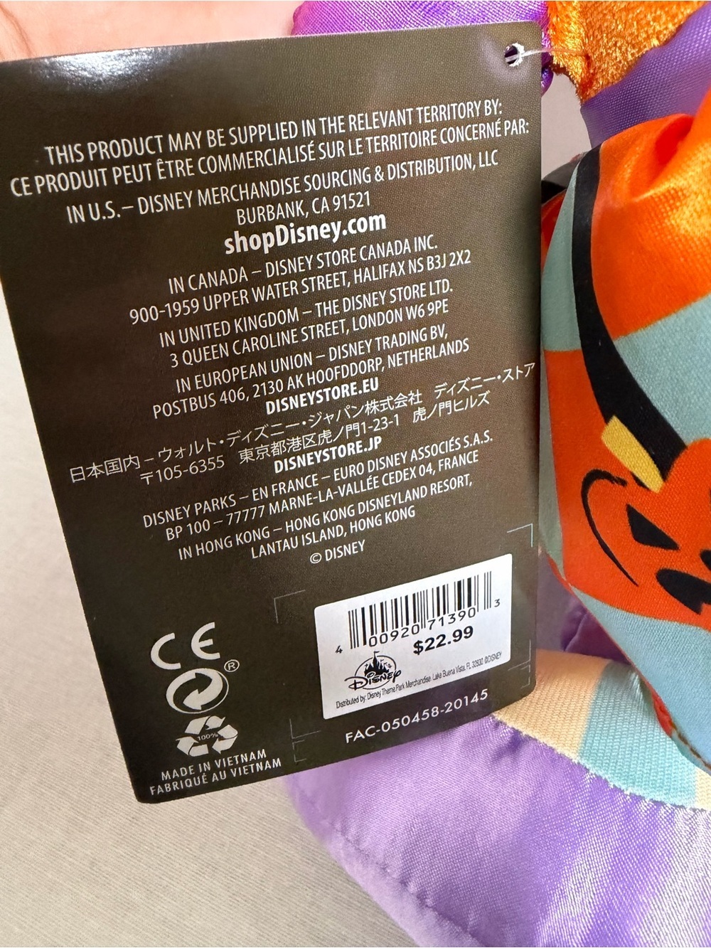 Disney Parks Minnie Mouse Halloween Tricks & Treats 2020 Plush NWT 16â Long - Picture 5 of 10
